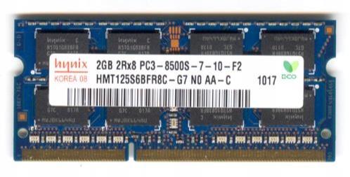 Hynix 2GB 2Rx8 PC3-8500S-7-10-F2 Laptop RAM